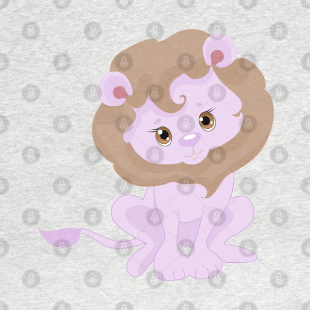 Cute Purple Baby Lion by Animal Specials